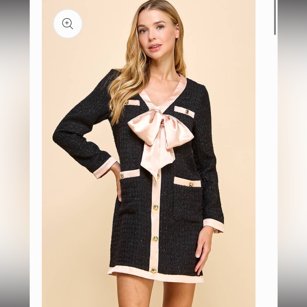 TCEC Black and Pink Bow Dress